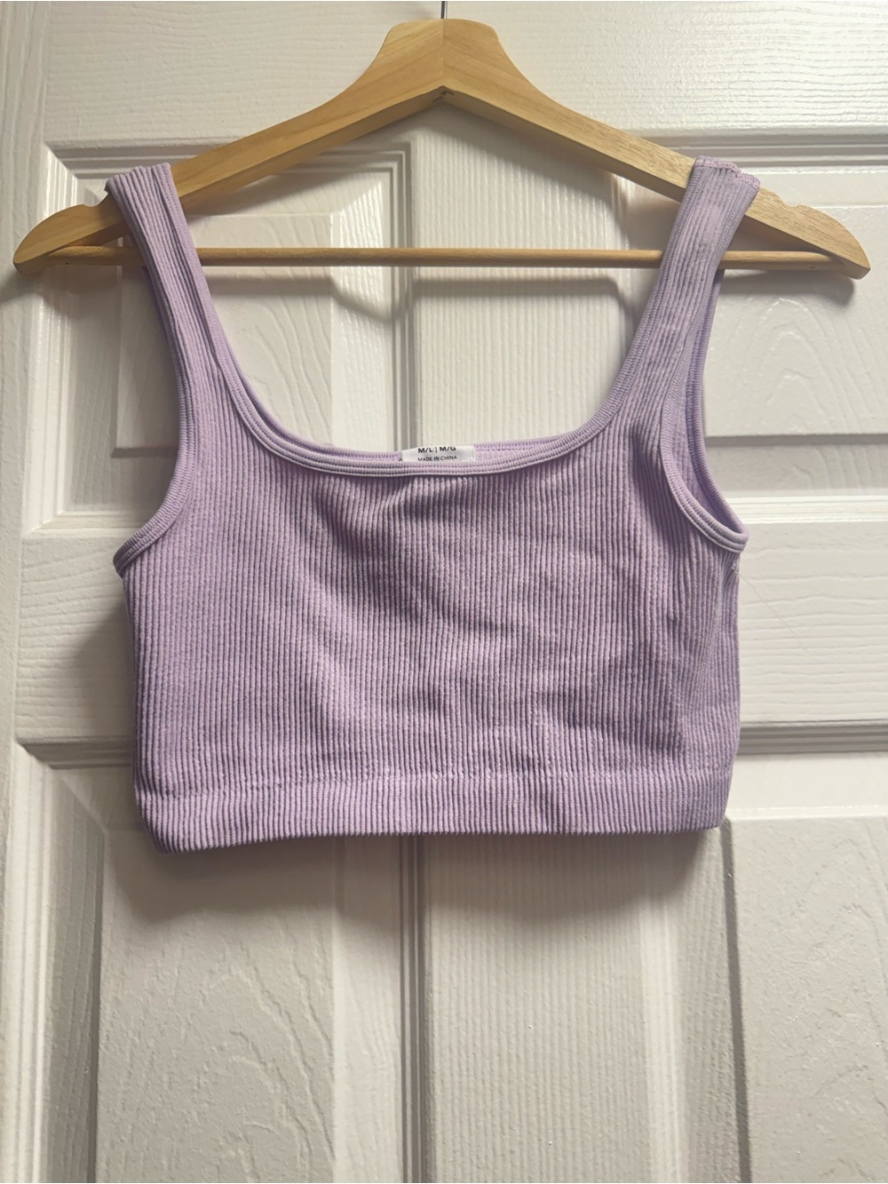Cotton On Lavender Ribbed Scoop Crop Tank